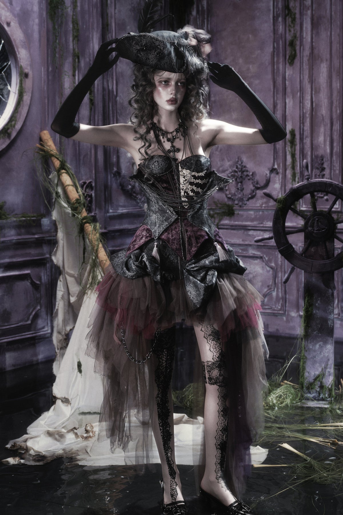 Gothic Purple Corset Dress