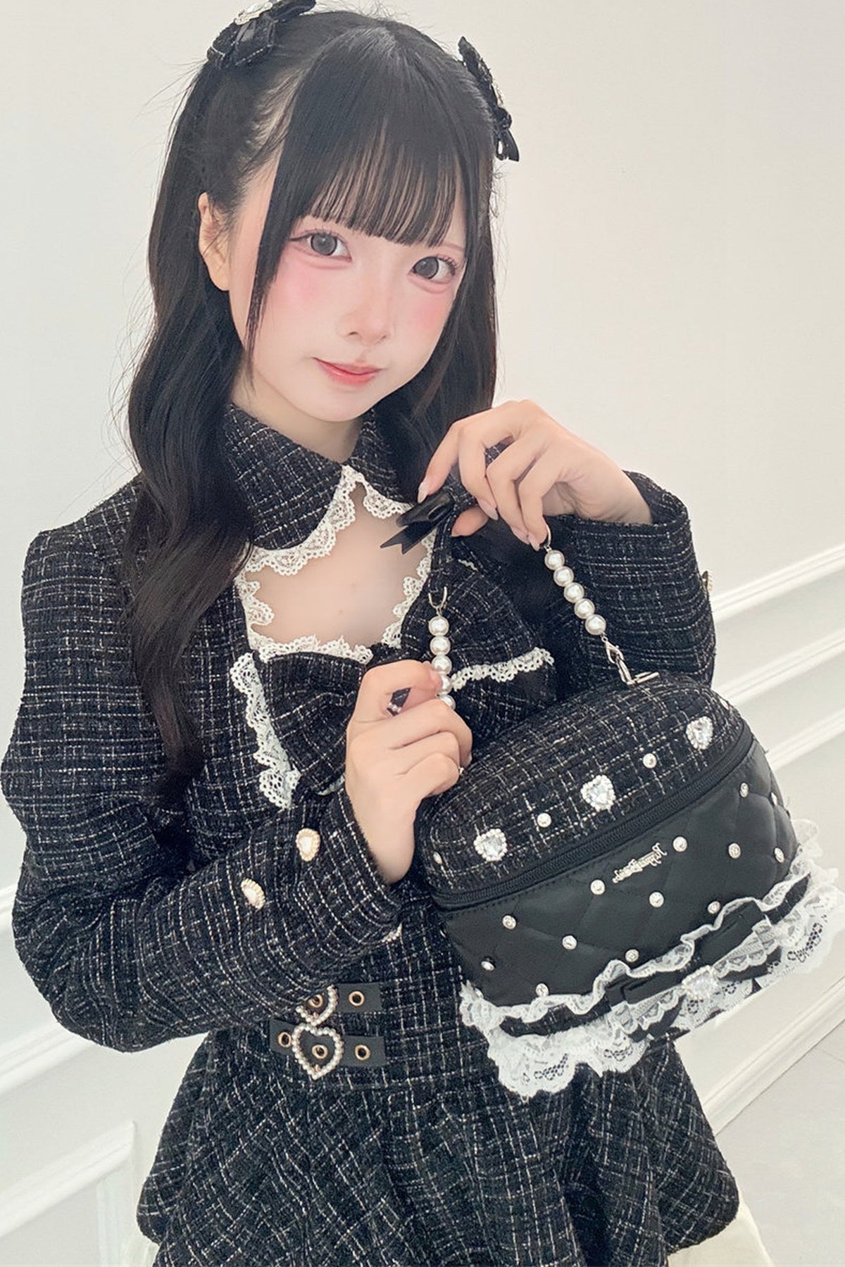 Long Sleeve Tweed And Short Skirt Set-Up