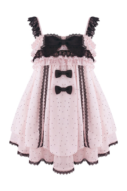 Pink Polka Dot Top And Skirt Set-Up