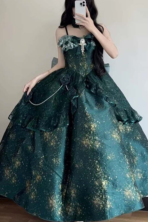 Cosmic Princess Dress Draped in the Night Sky