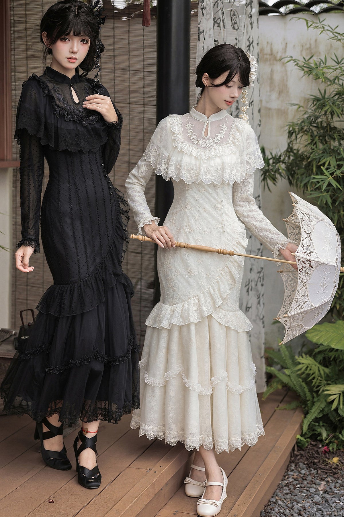 Embroidered Fishtail Qipao Dress