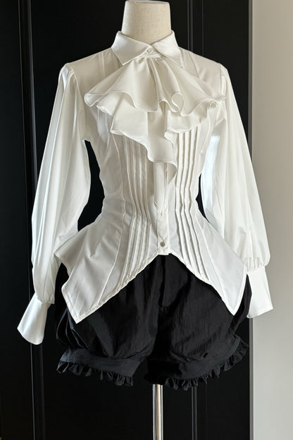 Gothic Ruffle Collar Long-Sleeved Shirt