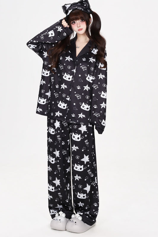 Star Cat Long Sleeve Pajama Set