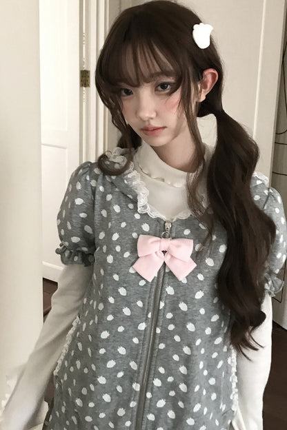 Strawberry Zip Hoodie and Shorts Set