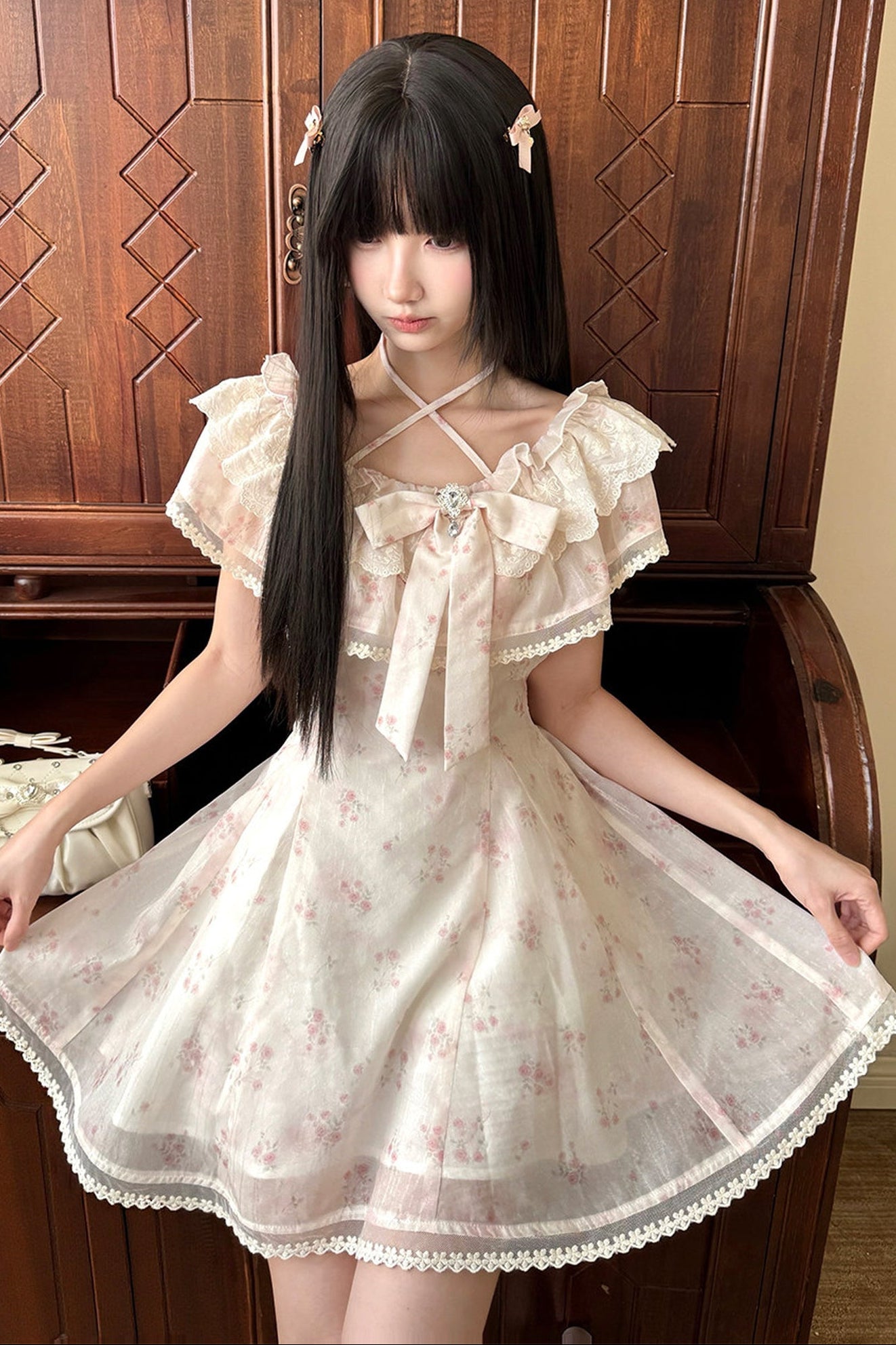 Floral Off-Shoulder Tea Break Dress