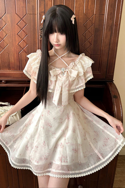 Floral Off-Shoulder Tea Break Dress