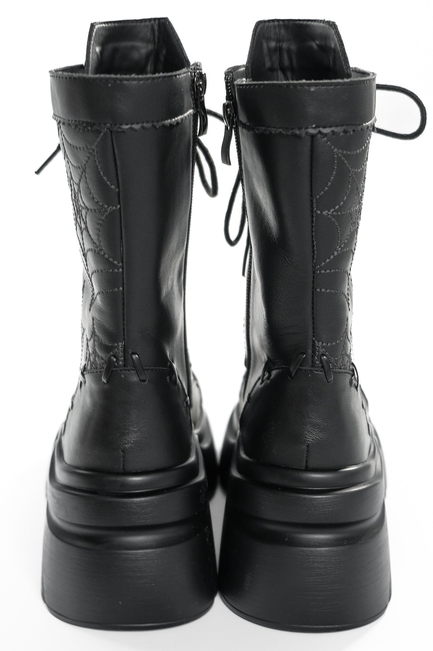 Spider Web Bat Nameplate Platform Boots