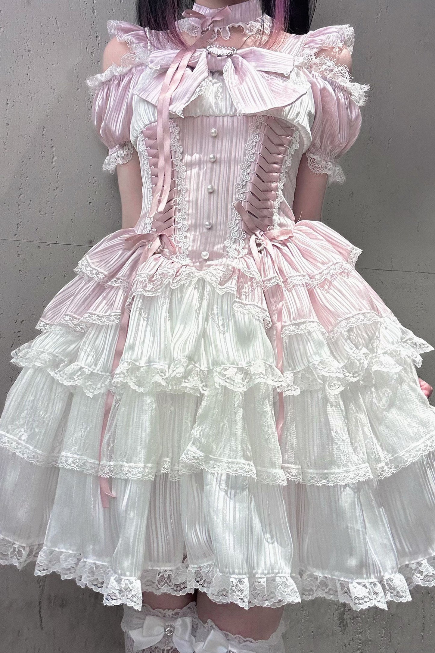 ハートビジュー量産型プリンセスレースワンピース