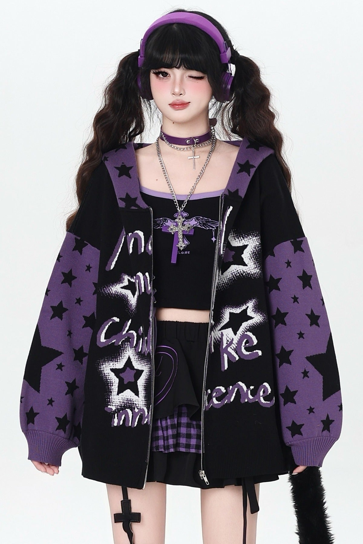 Night Stars Lantern Sleeve Cardigan