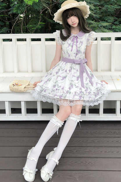 Grape Vine Floral Lace Dress