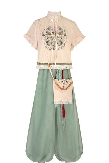 Chinese-Style Top & Balloon Pants Set-Up