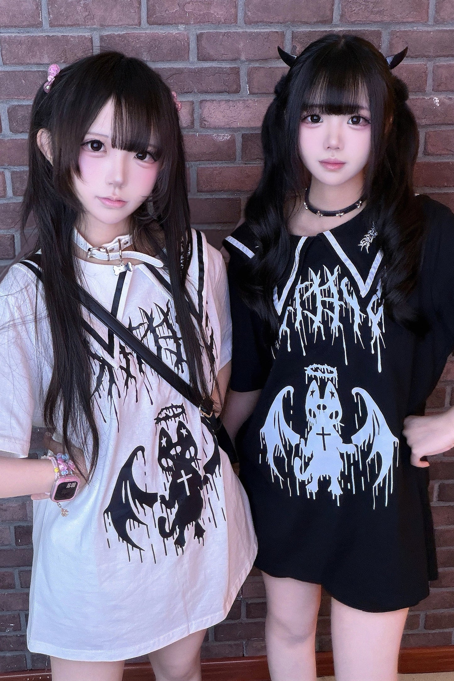 Teufelsgeist-Matrosenkragen-T-Shirt