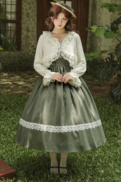 Twin Floral Basket Embroidered JSK Set-Up