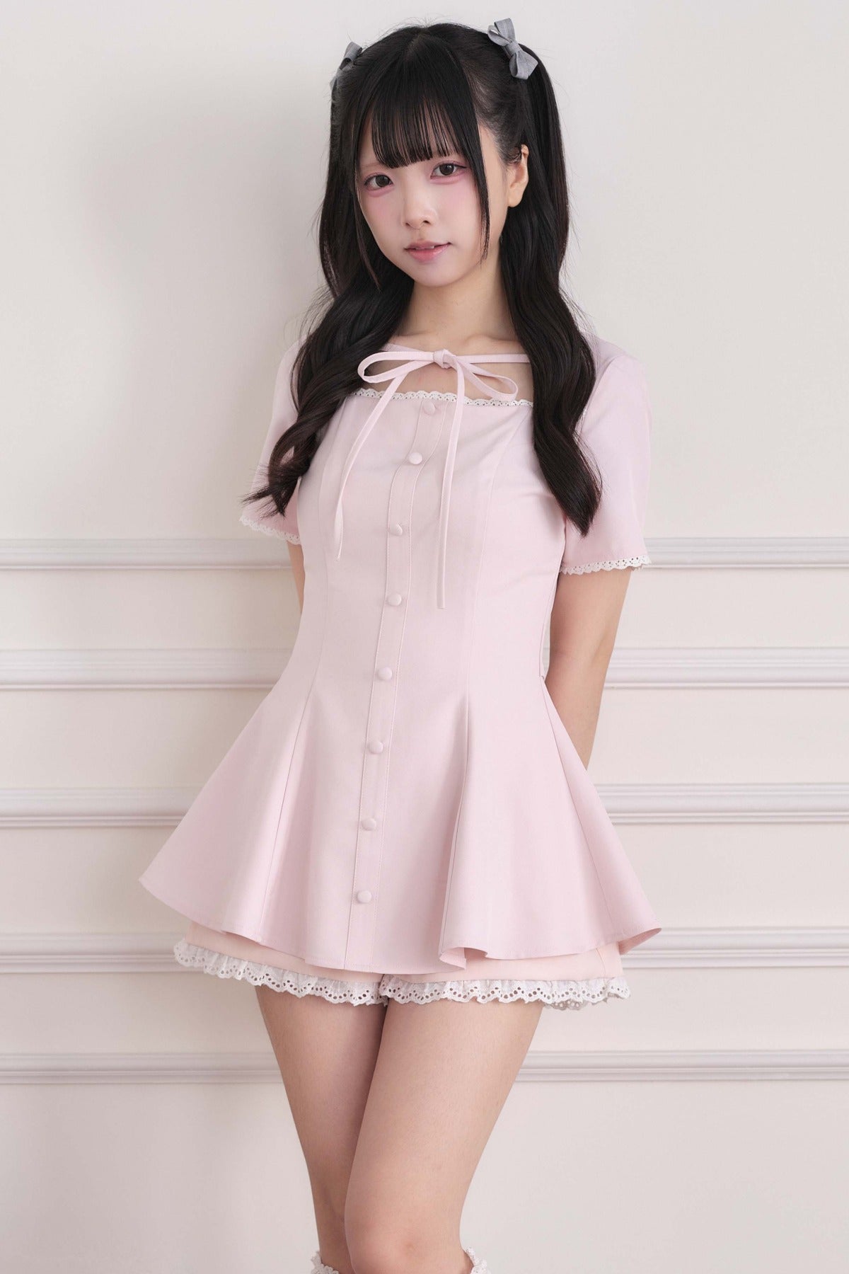 Lace Trim Plaid Dress