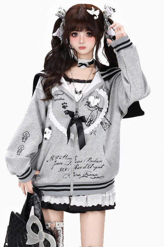 Cat Ear Lace Bow Jacket