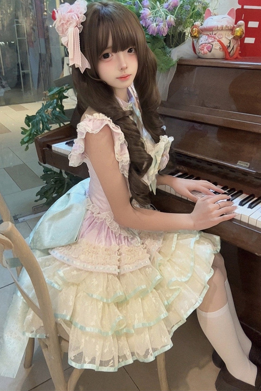 [Pre-order] Rose Ribbon Fairy Princess Dress + Accessories