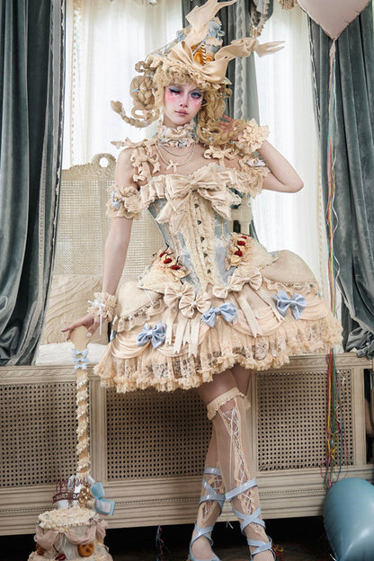 French Rococo Cake Corset Camisole With Accessory Set-Up
