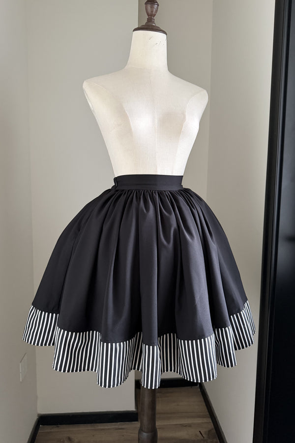 Gothic Striped Contrast Skirt