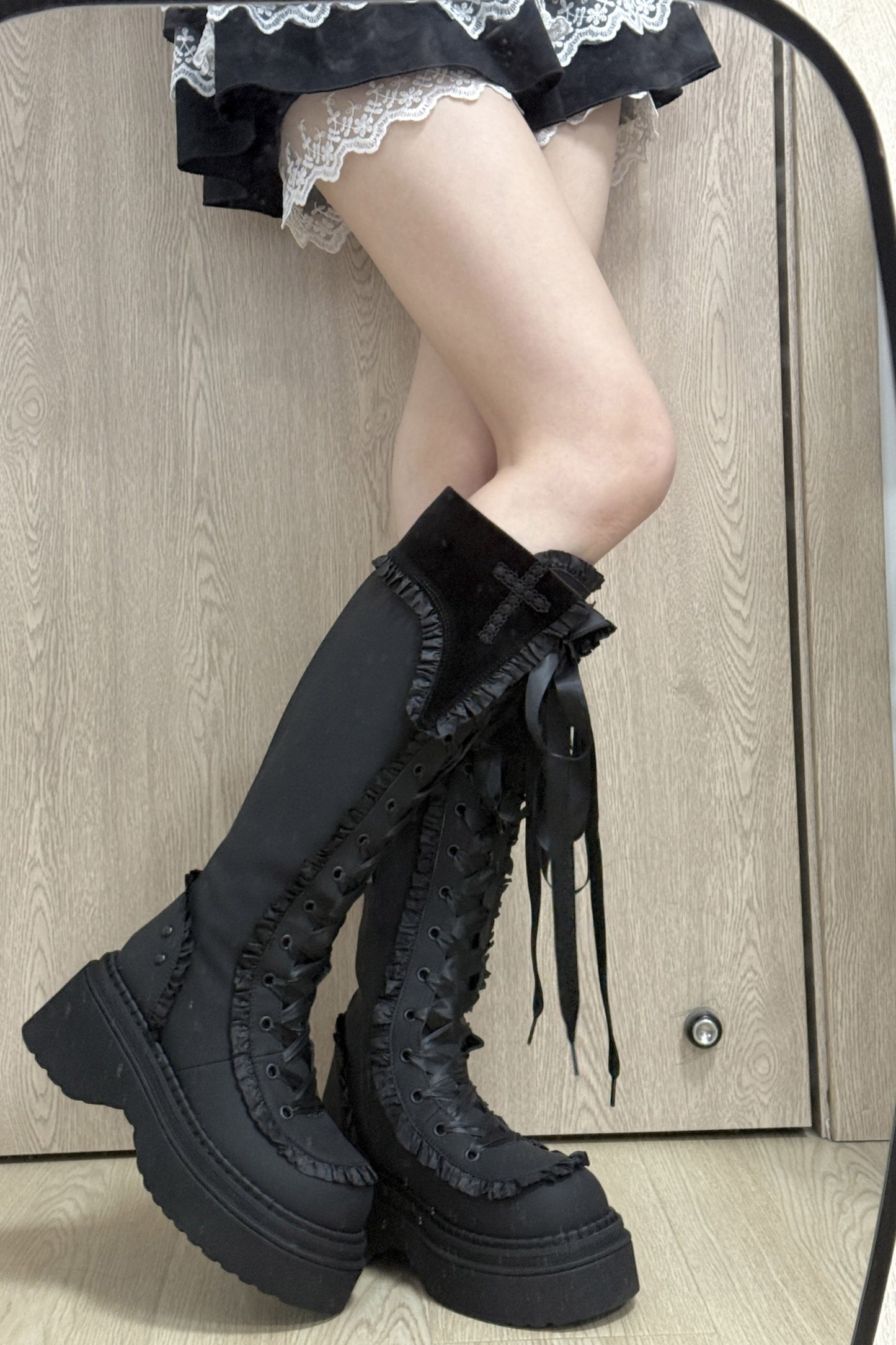 Gothic Cross Platform Boots