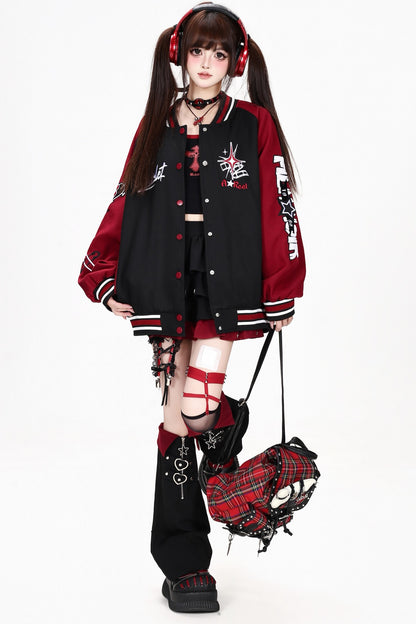 Retro Embroidered Varsity Jacket