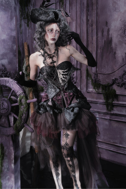 Asymmetrischer Gothic-Meshrock