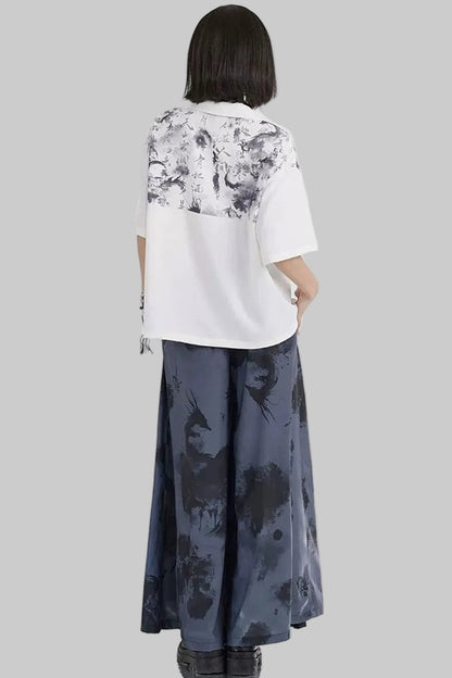 Dragon Shadow Wide-Leg Pants