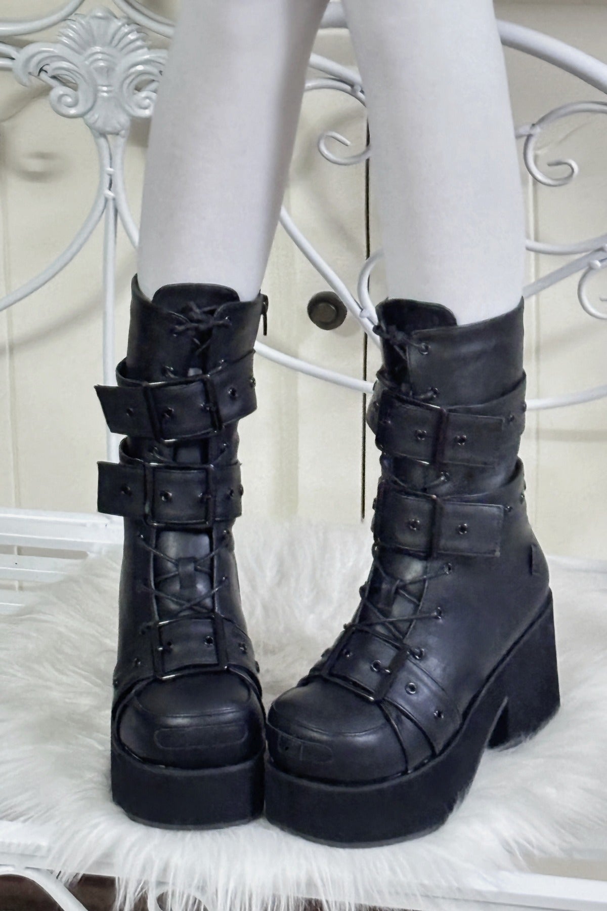 Twin Buckle Platform Boots
