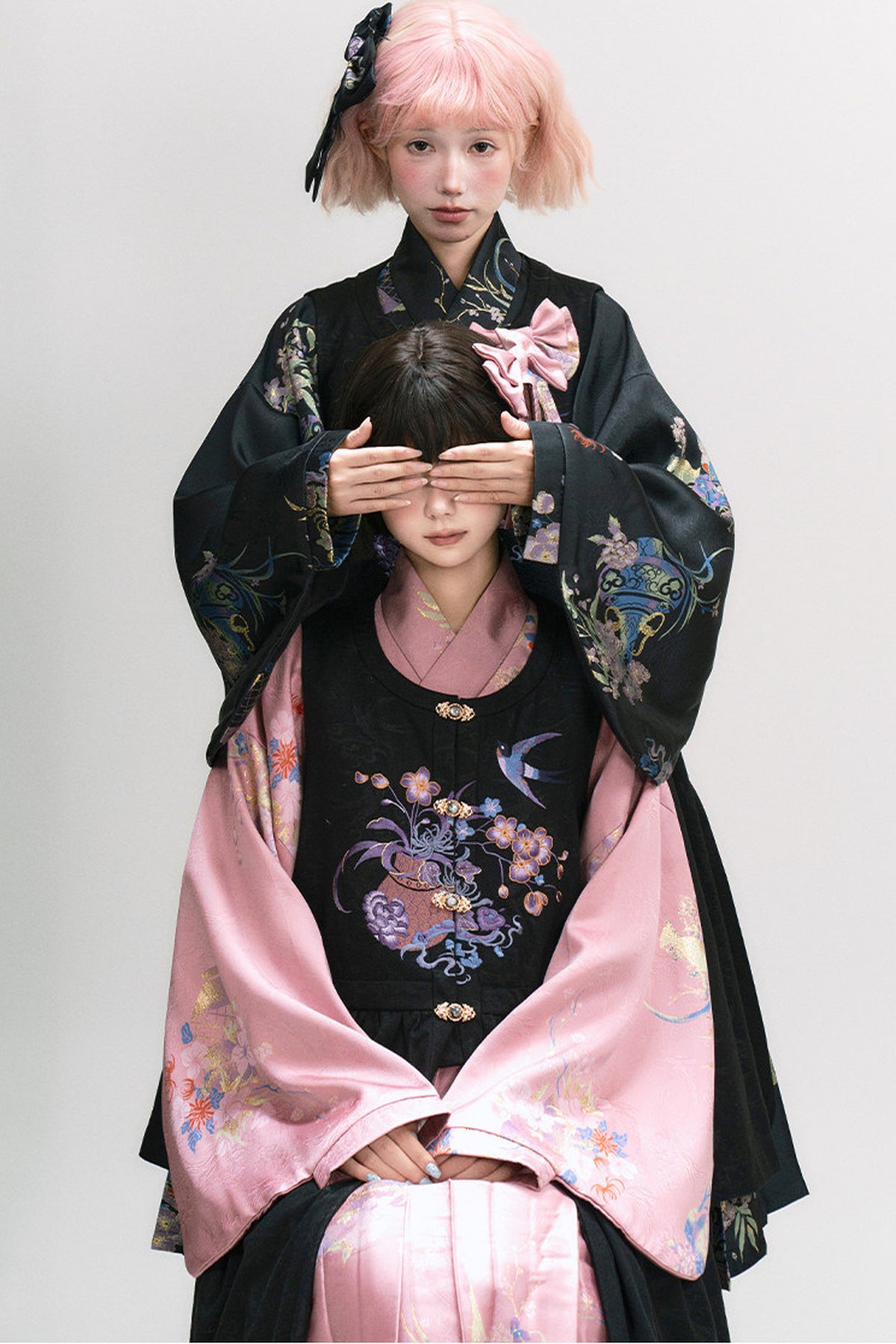 Floral Hanfu Puffy Dress Set