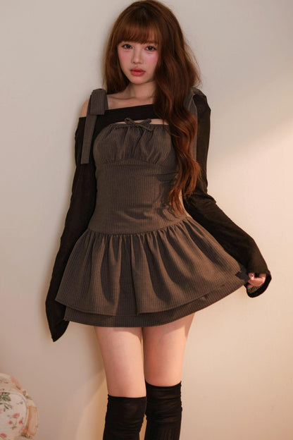 [Producto en preventa] Vestido de rayas con cárdigan