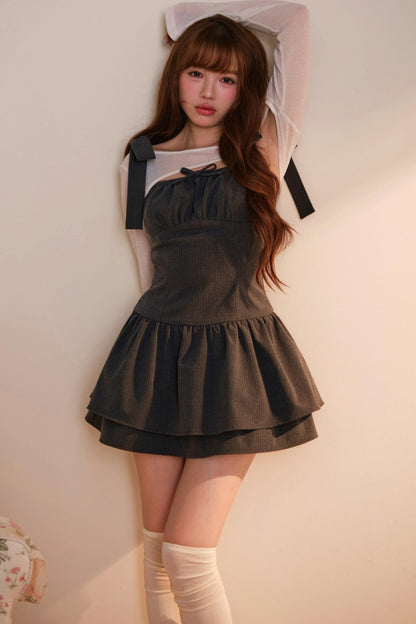 [Producto en preventa] Vestido de rayas con cárdigan