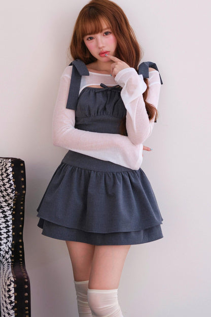 [Producto en preventa] Vestido de rayas con cárdigan