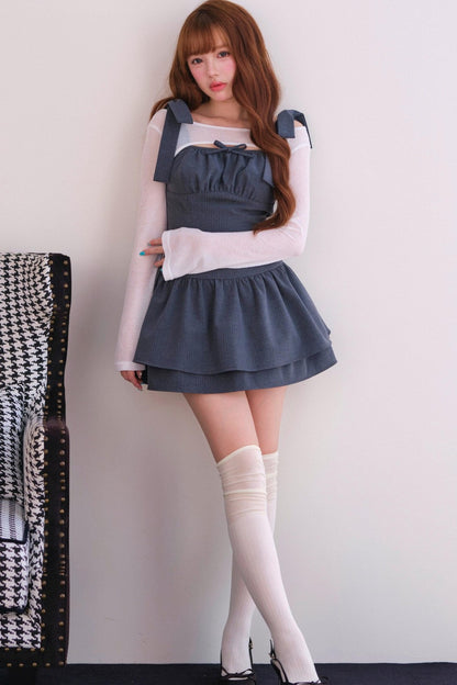 [Producto en preventa] Vestido de rayas con cárdigan