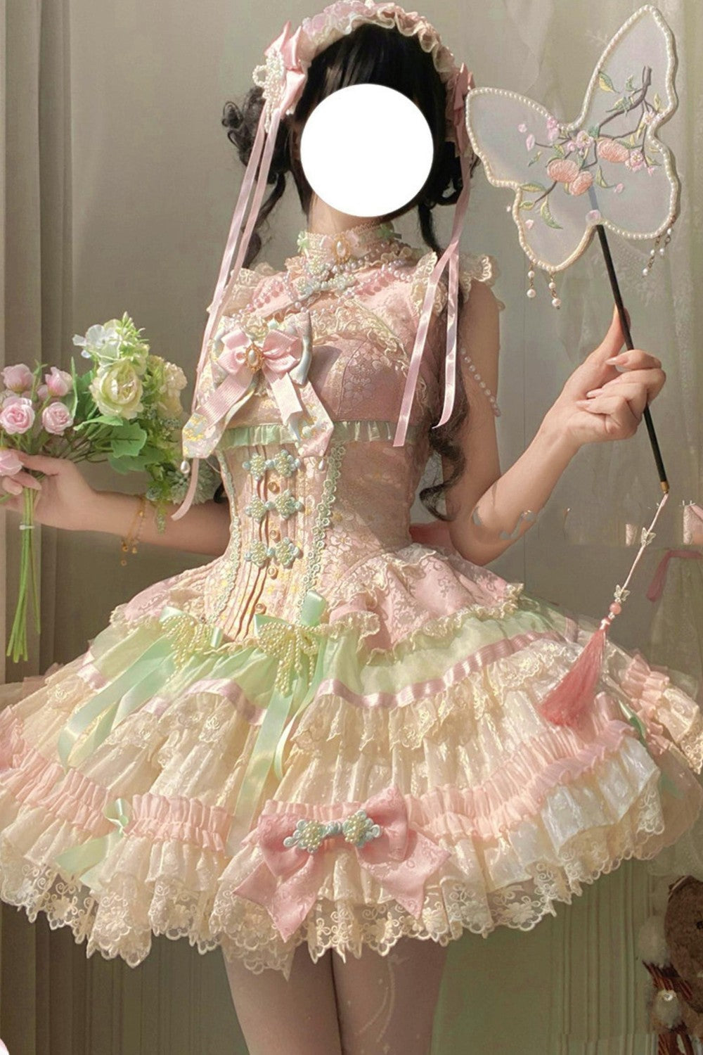 Traum-China-Ballerina-Lolita-Kleid + Accessoires