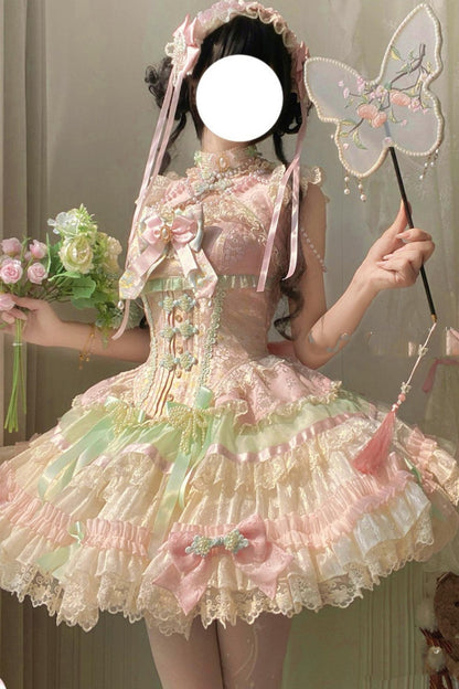 Traum-China-Ballerina-Lolita-Kleid + Accessoires