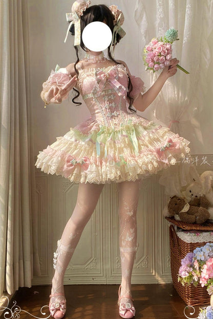 Traum-China-Ballerina-Lolita-Kleid + Accessoires