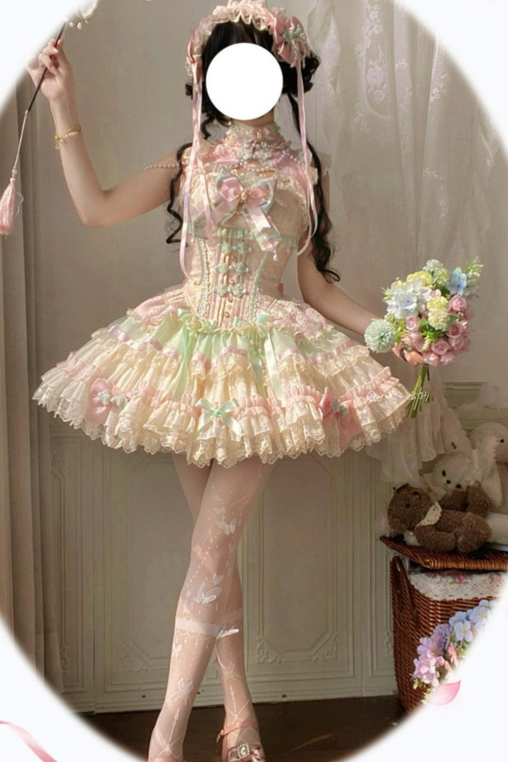 Traum-China-Ballerina-Lolita-Kleid + Accessoires