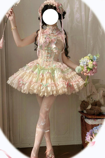 Traum-China-Ballerina-Lolita-Kleid + Accessoires