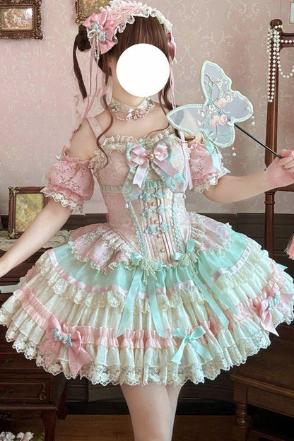Traum-China-Ballerina-Lolita-Kleid + Accessoires