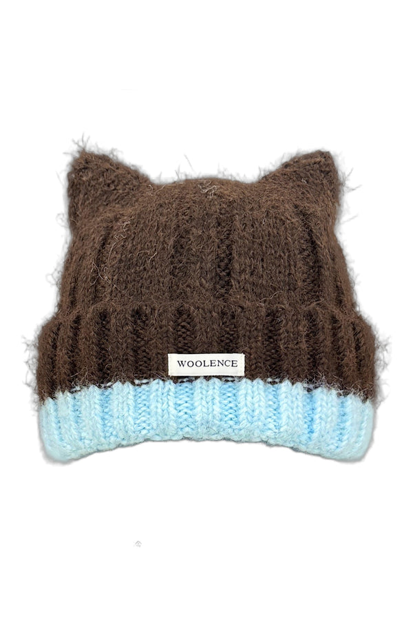 Cat Ear Color-Blocked Knitted Hat