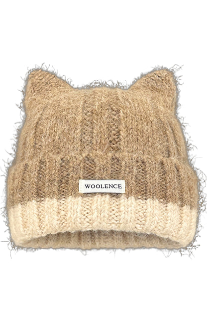 Cat Ear Color-Blocked Knitted Hat
