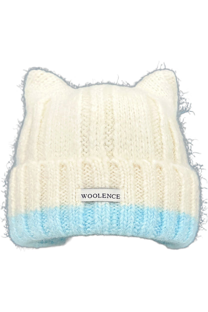 Cat Ear Color-Blocked Knitted Hat