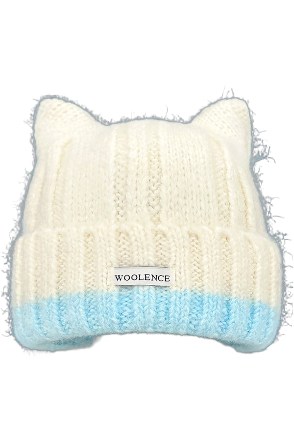 Cat Ear Color-Blocked Knitted Hat