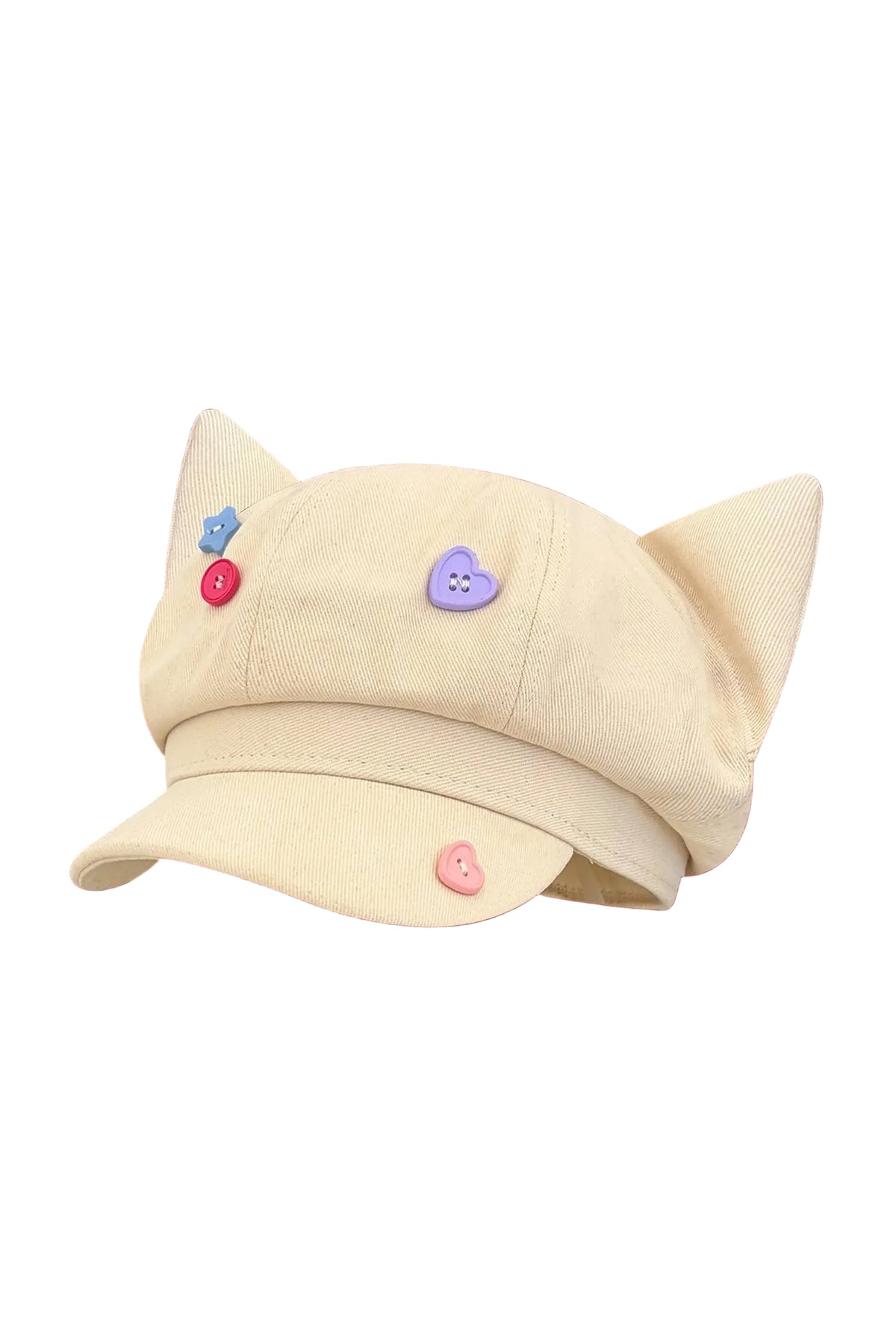 Cat Ear Button Newsboy Cap