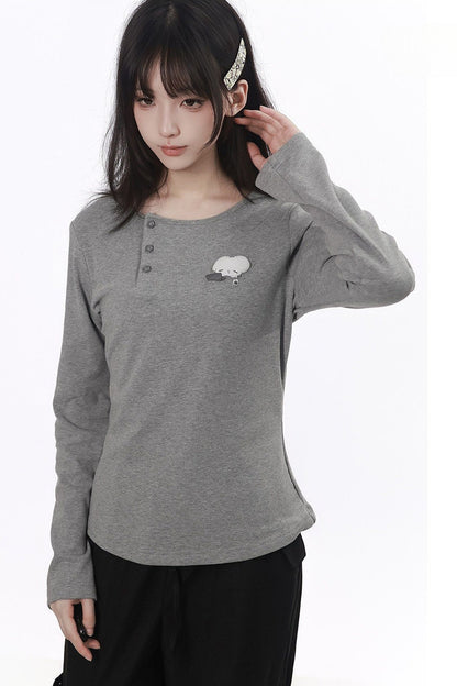 Three-Color Shawl Long-Sleeve