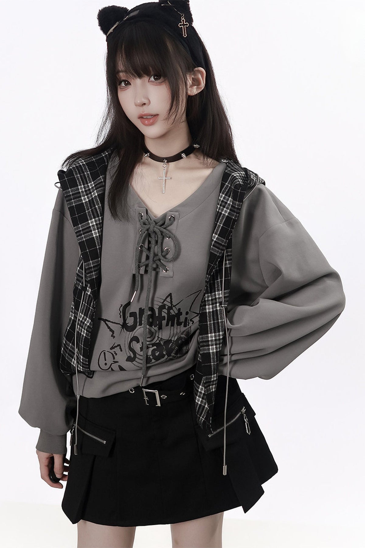 Plaid Shawl Jacket Set-Up