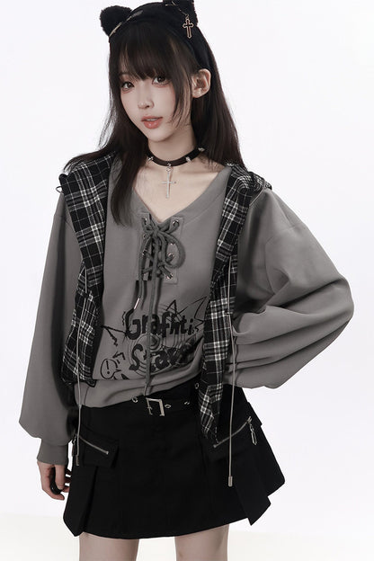 Plaid Shawl Jacket Set-Up