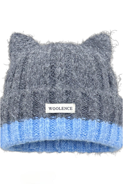 Cat Ear Color-Blocked Knitted Hat