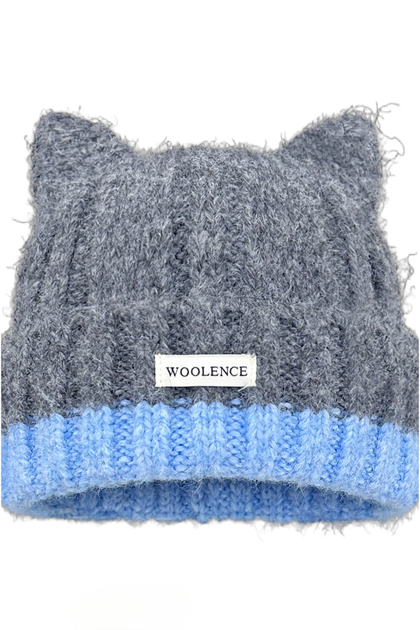 Cat Ear Color-Blocked Knitted Hat
