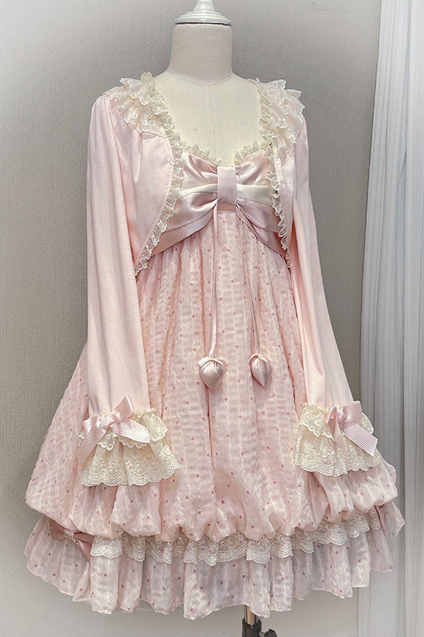 [Pre-order Deadline: May 29] Romantic Fairy Pink Lace Ribbon Cardigan