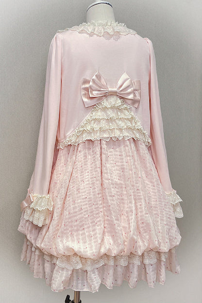 [Pre-order Deadline: May 29] Romantic Fairy Pink Lace Ribbon Cardigan